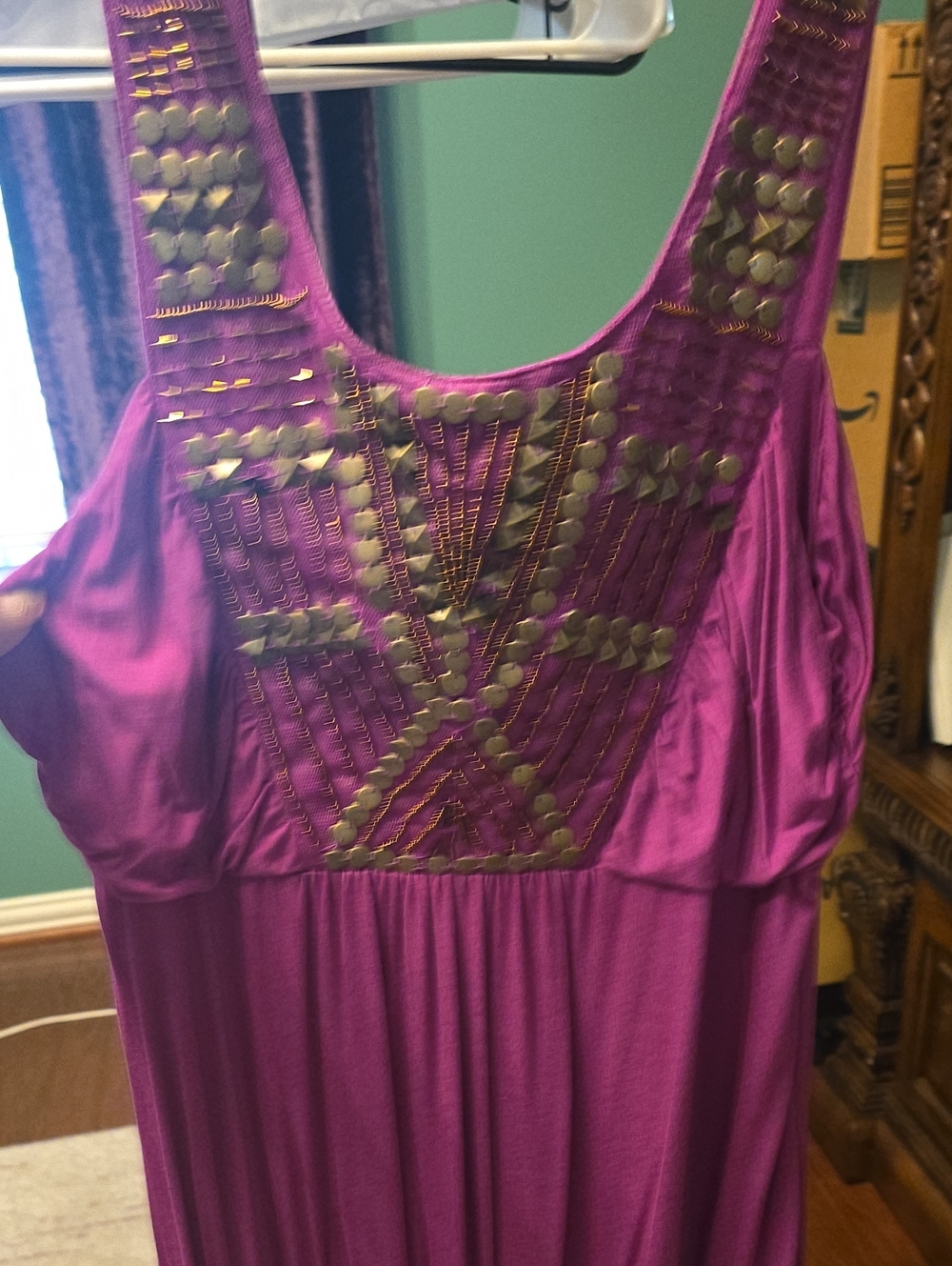 Apt. 9 Fuchsia Sleeveless Embellished Dress